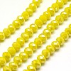 Electroplate Opaque Solid Color Crystal Glass Rondelle Beads Strands EGLA-F047A-14AB-1