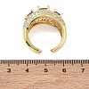 Brass Micro Pave Cubic Zirconia Cuff Open Rings for Women RJEW-L343-13G-06-5