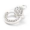 Alloy Rhinestone Lobster Claw Clasps PALLOY-L166-01S-3