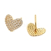 Rack Plating Heart Brass Stud Earrings EJEW-N055-41G-RS-2