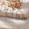 304 Stainless Steel Heart Clip on Nose Rings AJEW-A062-01B-P-5