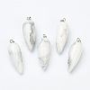 Natural Howlite Pointed Pendants G-F705-01M-P-4