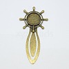 Tibetan Style Helm Bookmark Cabochon Settings X-TIBE-S163-AB-NR-1