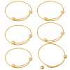 6Pcs Adjustable 304 Stainless Steel Wire Cuff Bangle Making MAK-BBC0001-24A-G-1
