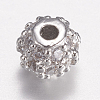 Brass Micro Pave Cubic Zirconia Beads ZIRC-E143-17A-P-1