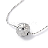 Non-Tarnish 304 Stainless Steel Round Ball Pendant Necklaces for Women NJEW-D056-01B-02P-2