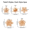 10Pcs 5 Style Brass Rhinestone Pendants KK-SC0001-94LG-2