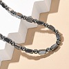 Round Cuboid Synthetic Non-Magnetic Hematite Beaded Necklaces NJEW-R020-05-1