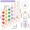  6Pcs 6 Colors Alloy Enamel Heart Link Chains for DIY Keychains MOBA-PH0001-06-4