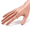 Copper Wire Wrap Ring and Vortex Open Cuff Ring for Women RJEW-JR00479-02-3