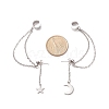 304 Stainless Steel Ear Cuff Drop Chains Stud Earrings EJEW-TA00110-3