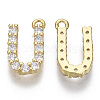 Brass Micro Pave Cubic Zirconia Charms KK-T060-05-U-G-NF-2