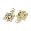 Brass Micro Pave Cubic Zirconia Pendants KK-G485-28G-02-2