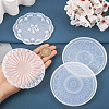 4Pcs 4 Style DIY Silicone Mandala Pattern Coaster Molds DIY-TA0006-42-4