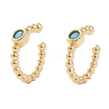 Brass Micro Pave Cubic Zirconia Cuff Earrings EJEW-H109-01A-G