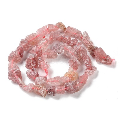 Raw Rough Synthetic Strawberry Quartz Beads Strands G-B065-C08-1