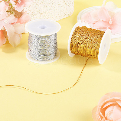 2 Rolls 2 Colors 9-Ply Round PET Metallic Thread MCOR-TA0001-03C-1