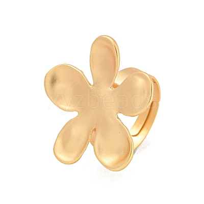 Matte Gold Alloy Adjustable Rings for Women RJEW-K260-07B-1