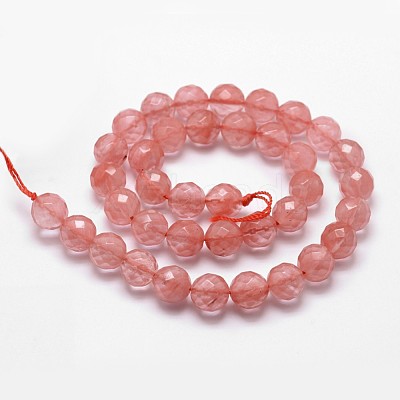 Cherry Quartz Glass Beads Strands X-G-D840-43-8mm-1