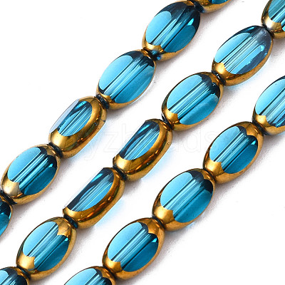 Electroplate Glass Beads Strands EGLA-N008-015F-1