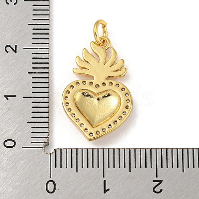 Rack Plating Brass Micro Pave Cubic Zirconia Pendants KK-A200-07G-01-1