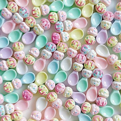 Opaque Resin Cabochons RESI-K043-05B-1