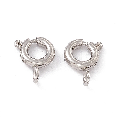 Non-Tarnish 201 Stainless Steel Spring Ring Clasps STAS-J401-LD022-6-1