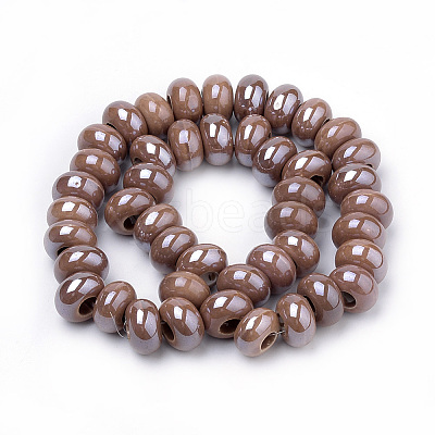 Glazed Porcelain Rondelle Beads X-PORC-Q219-13x9-F12-1