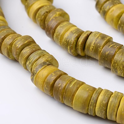Dyed Natural Coconut Disc Bead Strands COCB-O003-07C-1