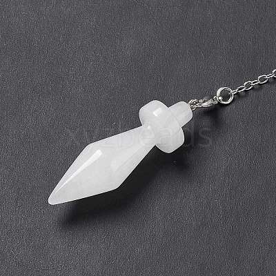 Natural Quartz Crystal Pointed Dowsing Pendulums AJEW-B020-05P-08-1