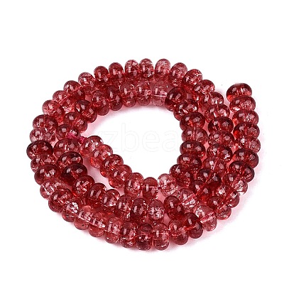 Crackle Transparent Glass Beads Strands GLAA-N074-02A-08-1