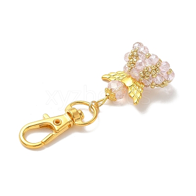 Angel Glass & Alloy Pendant Decorations HJEW-MZ00360-09-1