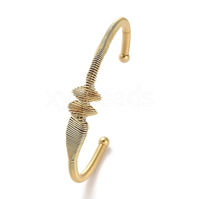 Golden 304 Stainless Steel Cuff Bangles for Women BJEW-C050-01G-G-1