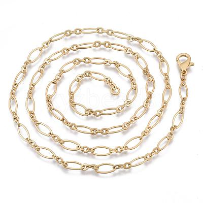 Brass Cable Chains Necklace Making MAK-S072-16B-MG-1