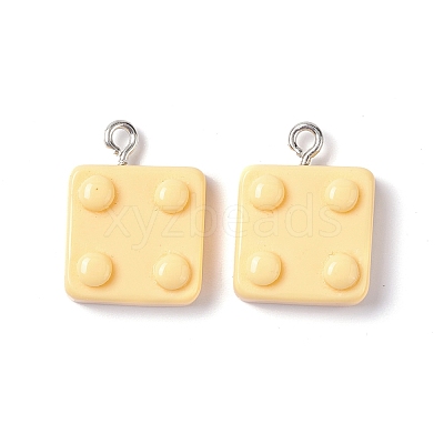 Opaque Resin Pendants RESI-G051-04B-1