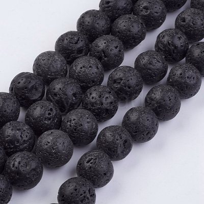 Natural Lava Rock Beads Strands G-F436-12mm-1