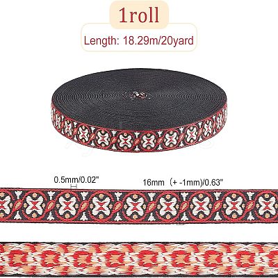 Ethnic Style Polyester Ribbons OCOR-WH0074-30-1