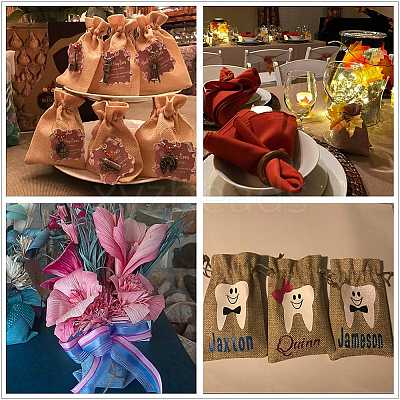 Burlap Packing Pouches Drawstring Bags ABAG-BC0001-11-1