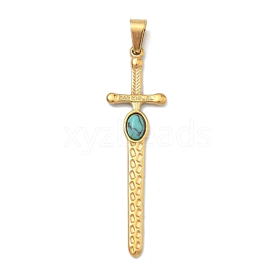 304 Stainless Steel Big Pendants STAS-F336-20G-1