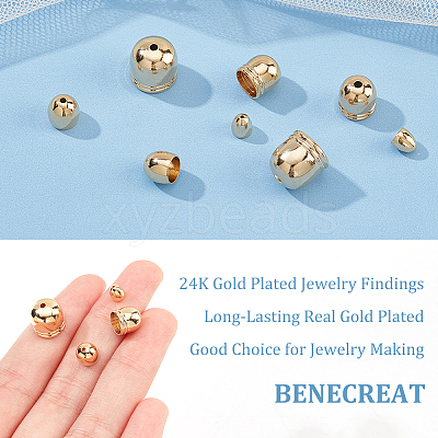 32Pcs 4 Style Brass Cord Ends KK-BC0009-80-1