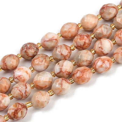 Natural Red Netstone Beads Strands G-N342-149I-15-1