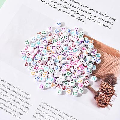 White Opaque Acrylic Beads MACR-YW0001-20-1