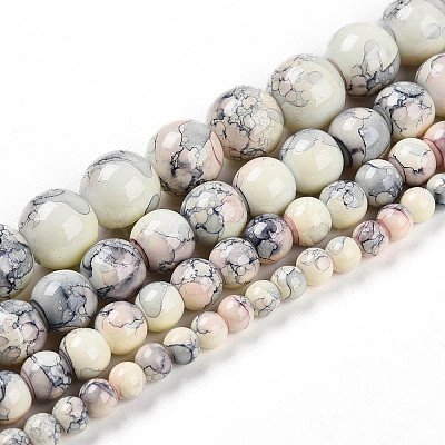 Baking Paint Glass Beads Strands DGLA-N003-10mm-C05-1