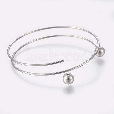 Tarnish Resistant 304 Stainless Steel Bangles Making MAK-K019-01P-1