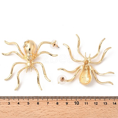 Alloy Rhinestone Stud Earrings EJEW-P321-01G-1