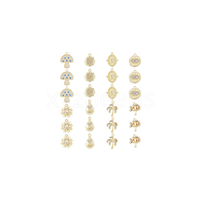 48Pcs 8 Styles Rack Plating Alloy Charms FIND-DC0002-78-1