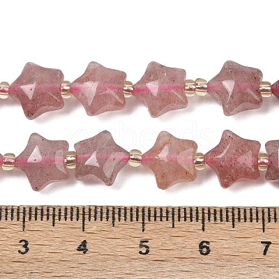 Natural Strawberry Quartz Beads Strands G-Z080-A19-10mm-1