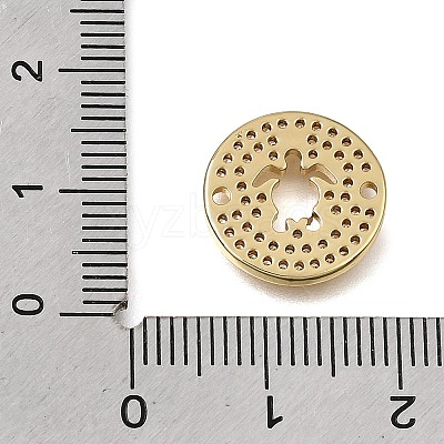 Brass Micro Pave Clear Cubic Zirconia Connector Charms CU-CBAA556-04D-1