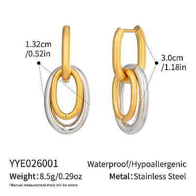 304 Stainless Steel Stud Dangle Earrings for Women UV4744-1