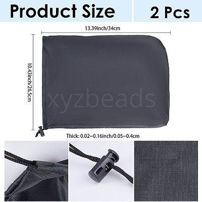 2Pcs Waterproof Dustproof Oxford Cloth Rearview Mirror Protective Cover ABAG-CN0001-63-1